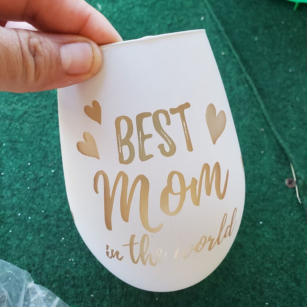 Pearhead The Best Mom Stainless Steel Wine Tumbler Cute Motherhood Stemless Wine